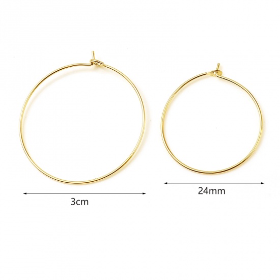 Immagine di Rame orecchino cerchio Oro riempito Anello Diametro Filo: (21 misura), 2 Pz