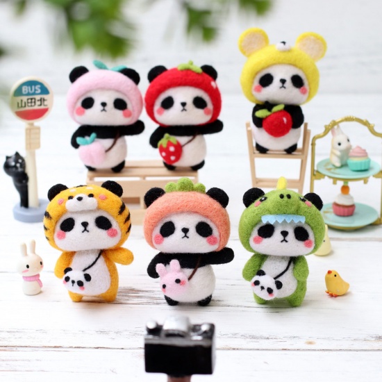 Picture of Felt Neddle Felting Wool Felt Tools Craft Accessories Panda Animal Multicolor 1 Set