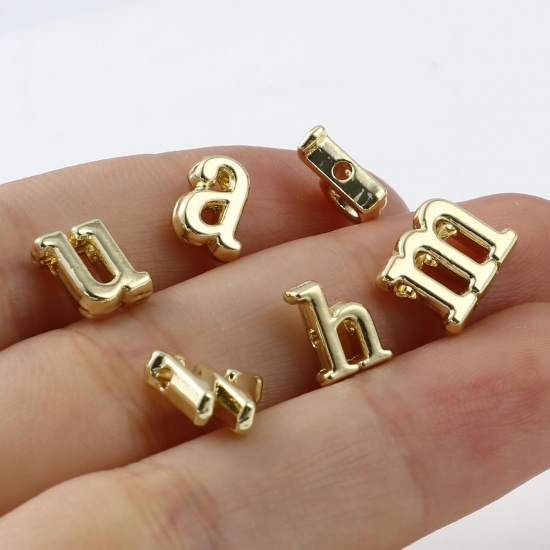 Picture of Zinc Based Alloy Spacer Beads Lowercase Letter Gold Plated 20 PCs