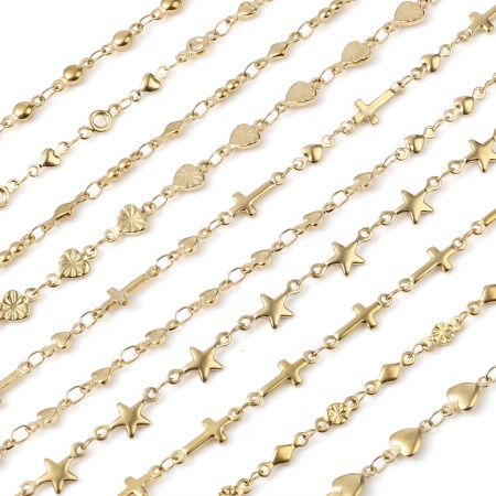 1 Piece Vacuum Plating Stainless Steel Anklet Gold Plated