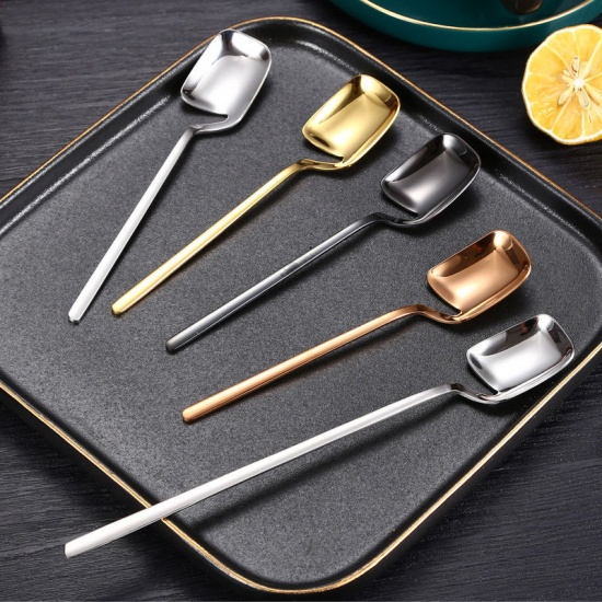 Picture of Black - 304 Stainless Steel Hanging Coffee Spoon Tableware 14.2x2.7cm, 1 Piece