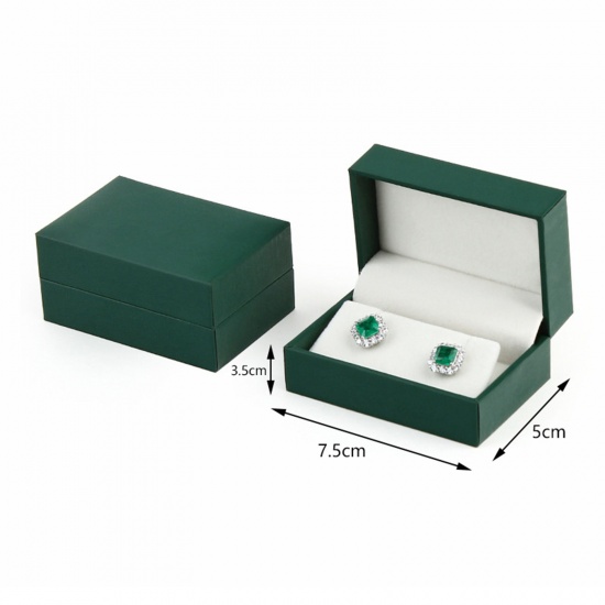 Picture of Paper Jewelry Gift Jewelry Box Rectangle Green 7.5cm x 5cm x 3.5cm , 1 Piece