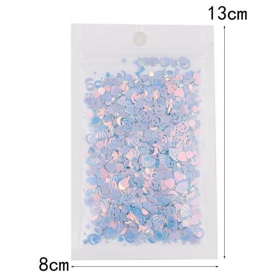Picture of PVC Resin Jewelry Craft Filling Material Purple Sequins 13cm x 8cm, 1 Packet