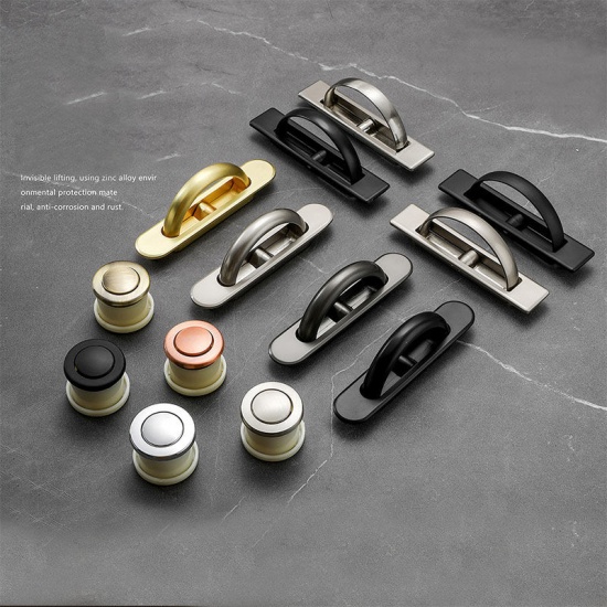 Picture of Coffee - 15# Zinc Based Alloy Embedded Rotatable Handles Pulls Knobs For Drawer Door Cabinet Furniture Hardware /, 1 Piece