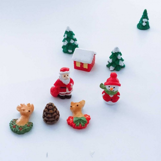 Picture of Yellow - 21# Christmas Duck Snowscape Resin Micro Landscape Miniature Decoration 1.9x1.8cm, 5 PCs