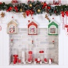 Immagine di Green - 3# Christmas Reindeer House With Tassel Wood Hanging Ornament Decoration 12x10cm, 1 Piece