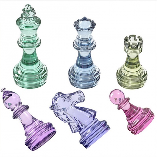 Picture of Silicone Resin Mold For Jewelry Making Checkerboard Chess White 1 Set