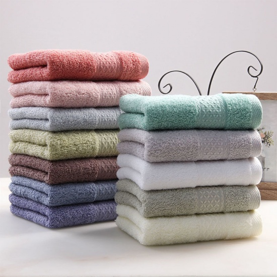 Picture of Mixed - Cotton Soft Plush Towel Solid Color Highly Absorbent 35x70cm, 4 PCs