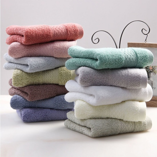 Picture of Mixed - Cotton Soft Plush Towel Solid Color Highly Absorbent 35x70cm, 4 PCs