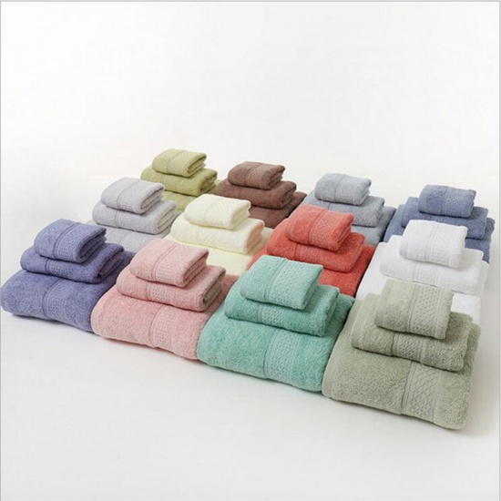 Immagine di Mixed - Cotton Soft Plush Towel Solid Color Highly Absorbent 35x70cm, 4 PCs