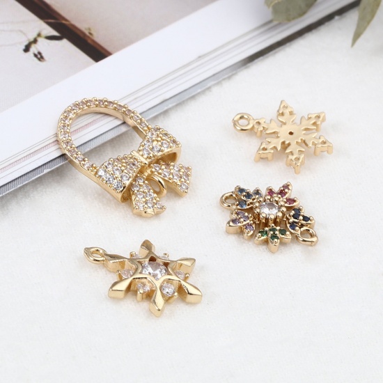 Picture of Brass Christmas Charms Gold Plated 5 PCs                                                                                                                                                                                                                      