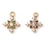 Picture of Brass Micro Pave Charms Gold Plated Christmas Snowflake 13mm x 10mm, 5 PCs                                                                                                                                                                                    