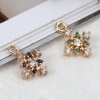 Picture of Brass Micro Pave Charms Gold Plated Christmas Snowflake 13mm x 10mm, 5 PCs