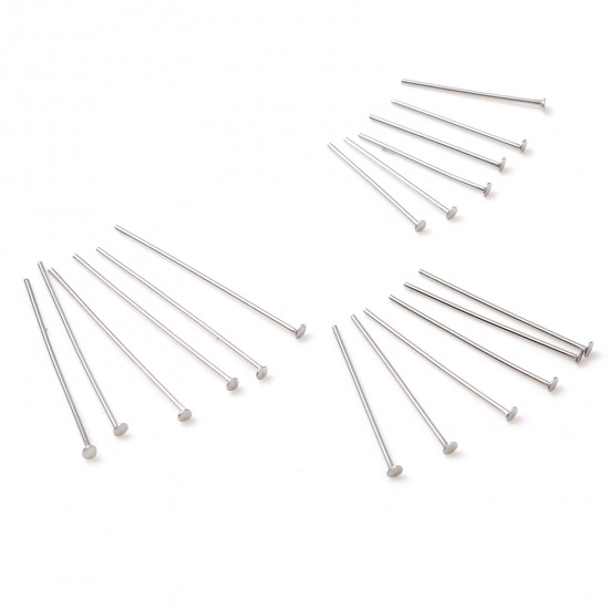 Picture of Stainless Steel Head Pins Silver Tone 500 PCs