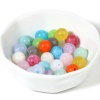 Image de Perles en Acrylique Rond Multicolore Env. 10mm Dia, Trou: env. 2mm, 100 Pcs