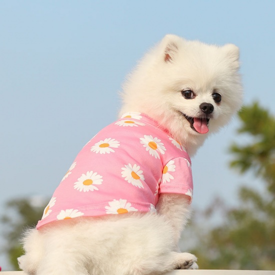 Immagine di Black - 2XL Summer Daisy T-shirt Dog Pet Clothes, 1 Piece