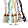 Picture of Wood & Polyester Braided String Cord Necklace Pink Adjustable 100cm(39 3/8") long, 1 Piece