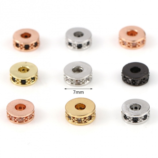 Picture of Brass Beads Round Multicolor About 7mm Dia, Hole: Approx 2.8mm, 5 PCs                                                                                                                                                                                         