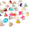 Picture of Resin & Wood Ear Post Stud Earrings At Random Color Post/ Wire Size: (21 gauge), 5 PCs