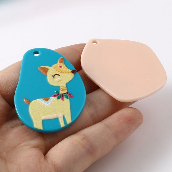 Picture of Resin Pendants Geometric Animal Multicolor 10 PCs