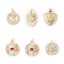 Immagine di Ottone Micro Intarsio Charms Oro Placcato Tondo 1 Pz