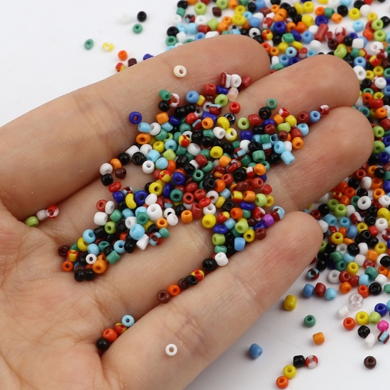 Picture of Glass Seed Seed Beads Cylinder Multicolor Dyed About 3mm Dia., Hole: Approx 1mm, 1 Bottle
