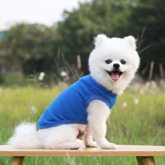 猫犬用無地夏の綿のベストペットの服 の画像