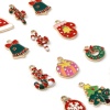 Picture of Zinc Based Alloy Christmas Charms Gold Plated Multicolor Enamel 10 PCs