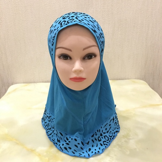 Image de Fuchsia - Hijab turban pour fille musulmane à imprimé léopard, 1 pièce
