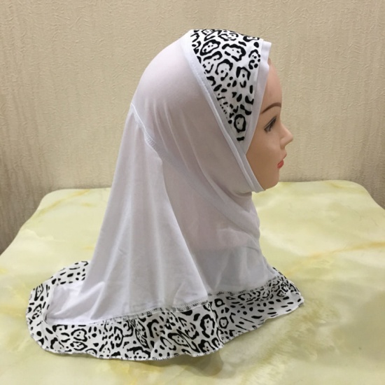 Image de Fuchsia - Hijab turban pour fille musulmane à imprimé léopard, 1 pièce