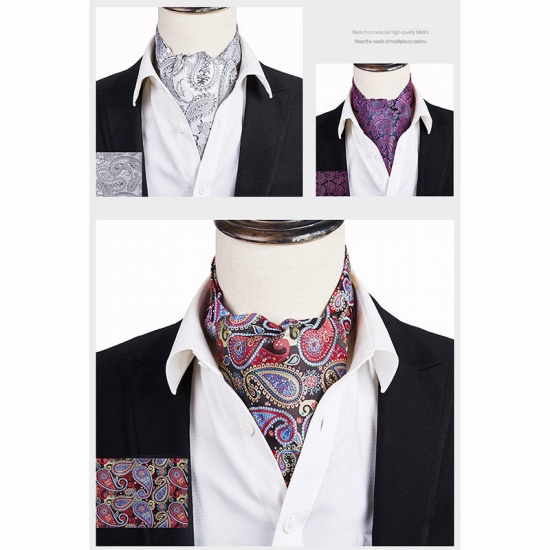 Picture of Multicolor - 27# Jacquard Men's Square Handkerchief and Necktie Tie Set For Suit Pocket 125x15.5cm 25x25cm, 1 Set