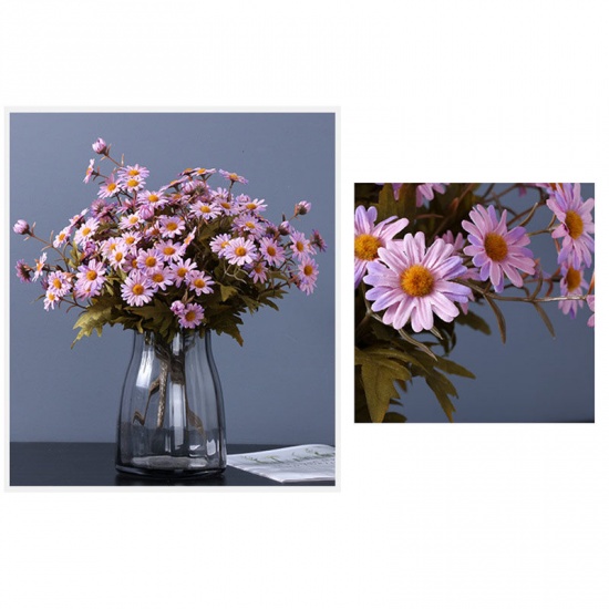Picture of Orange - 7# Faux Silk Artificial Daisy Flower Bouquet Home Decoration 36cm long, 1 Bunch