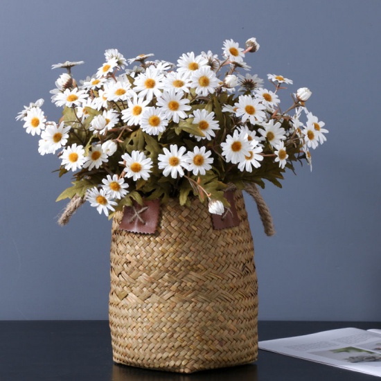 Picture of Orange - 7# Faux Silk Artificial Daisy Flower Bouquet Home Decoration 36cm long, 1 Bunch