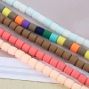 Immagine di Argilla Perline Cilindrico Multicolore Circa 7mm x 6mm, Foro: Circa 1.3mm, lunghezza: 40cm - 39cm, 2 Fili (Circa 60 Pezzi/Treccia)