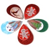 Picture of PU Leather Christmas Pendants Drop Multicolor 5.8cm x 3.8cm, 5 PCs