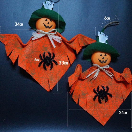 Immagine di White - Halloween Ghost Fabric Home Party Hanging Decoration Ornaments 34x33cm, 1 Piece
