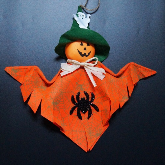 Immagine di White - Halloween Ghost Fabric Home Party Hanging Decoration Ornaments 34x33cm, 1 Piece