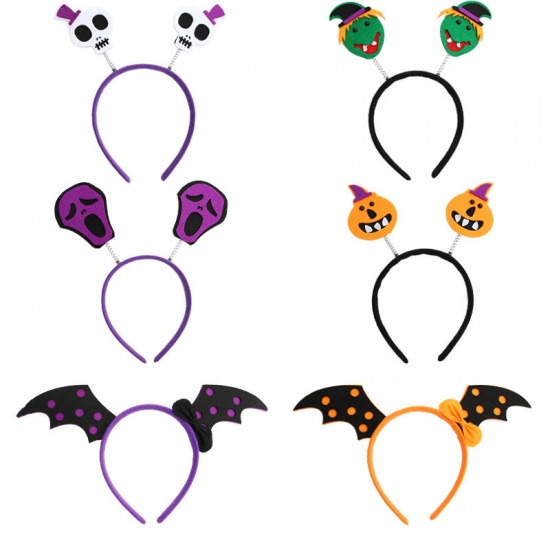 Picture of Orange - Halloween Bat Wings Party Cosplay Dress Up Headband Decoration 29x17cm, 1 Piece