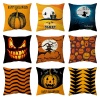 Imagen de Orange - 30# Halloween Printed Velvet Square Pillowcase Home Textile 45x45cm, 1 Piece