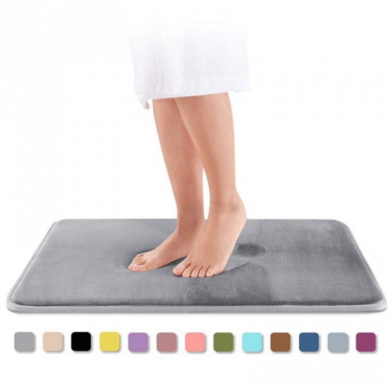 Picture of Coral Fleece Thickened Soft Super Absorbent Non-Slip Living Room Bathroom Carpet Floor Mat Rug Home Decoration