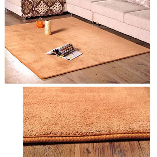 Immagine di Coral Fleece Thickened Soft Super Absorbent Non-Slip Living Room Bathroom Carpet Floor Mat Rug Home Decoration