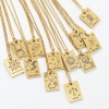 Picture of Stainless Steel Tarot Necklace Real Gold Plated Rectangle 45cm(17 6/8") long, 1 Piece