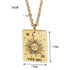 Picture of Stainless Steel Tarot Necklace Real Gold Plated Rectangle 45cm(17 6/8") long, 1 Piece