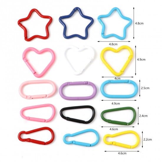 Picture of Zinc Based Alloy Carabiner Keychain Clip Hook At Random Color 5 PCs