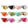 Picture of Zinc Based Alloy Valentine's Day Magnetic Clasps Heart Multicolor Rubberized 16mm x 11mm, 5 PCs