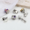 Picture of Zinc Based Alloy Halloween Large Hole Charm Beads Silver Tone Multicolor 5 PCs