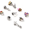 Picture of Zinc Based Alloy Halloween Large Hole Charm Beads Silver Tone Multicolor 5 PCs