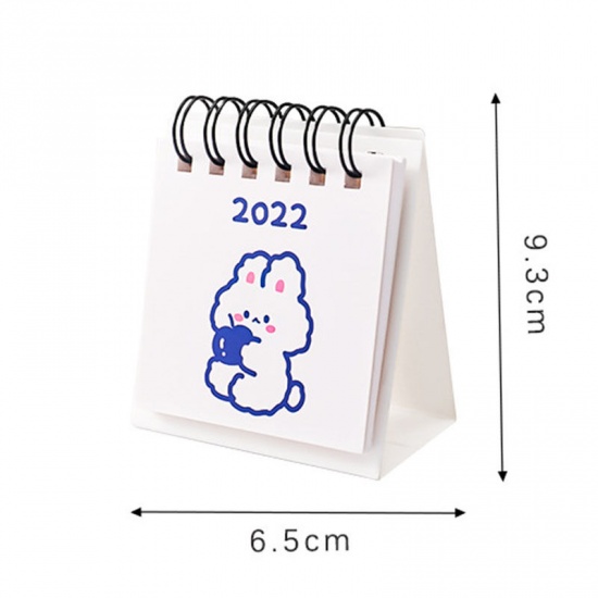 Picture of Blue - Bear 2022 New Year Paper Standing Flip Desktop Calendar Monthly Planner Daily Schedule 9.3x6.5cm, 2 PCs