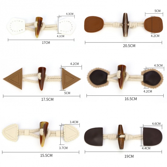 Picture of PU & Resin Horn Buttons Scrapbooking Brown 19cm, 1 Pair