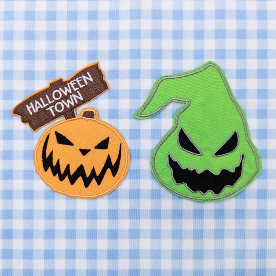 Picture of Fabric Halloween Iron On Patches Appliques (With Glue Back) Craft Multicolor 5 PCs
